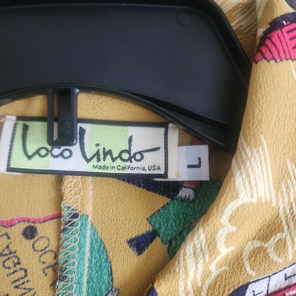 Loco Lindo Tops - Loco Lindo RARE California Print Women's Yellow Blouse